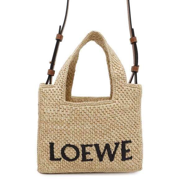 Loewe Handbags - Loewe Font Tote Raffia Handbag Shoulder Bag Basket